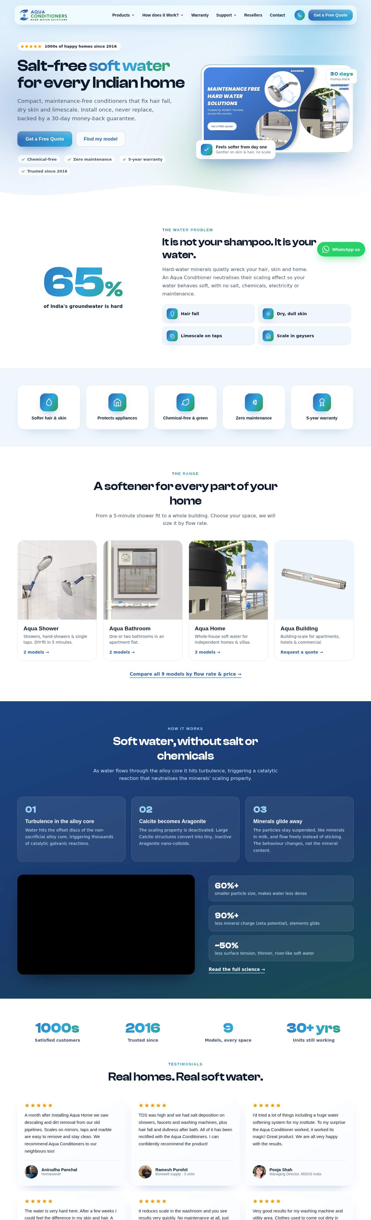 Aqua Conditioners water softener website
