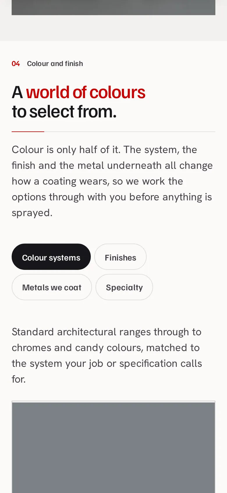 OZ Coat colour library on a phone